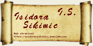 Isidora Sikimić vizit kartica